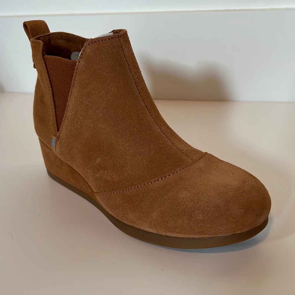 Toms Carmel Brown Kelsey Wedge Bootie